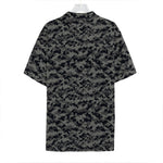 Black And Grey Digital Camo Print Hawaiian Shirt