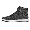 Black And Grey Digital Camo Print High Top Leather Sneakers