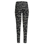 Black And Grey Digital Camo Print High-Waisted Pocket Leggings