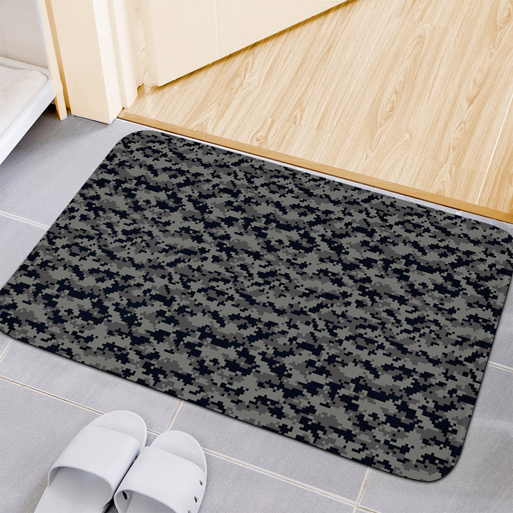 Black And Grey Digital Camo Print Indoor Door Mat