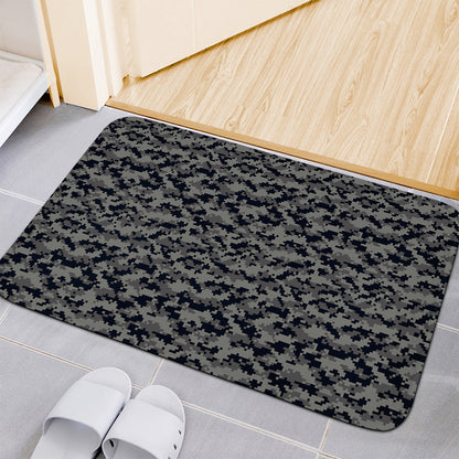 Black And Grey Digital Camo Print Indoor Door Mat