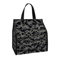 Black And Grey Digital Camo Print Insulated Lunch Tote