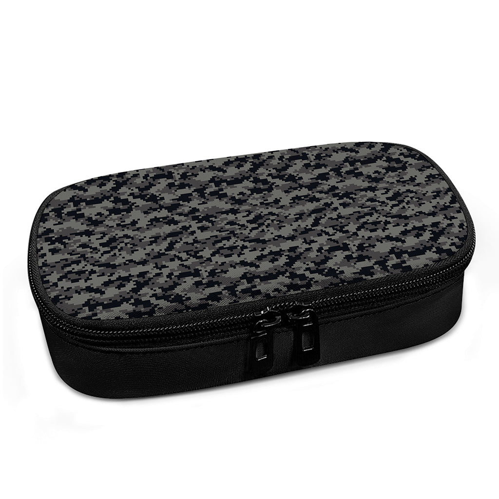 Black And Grey Digital Camo Print Insulin Cooler Travel Case