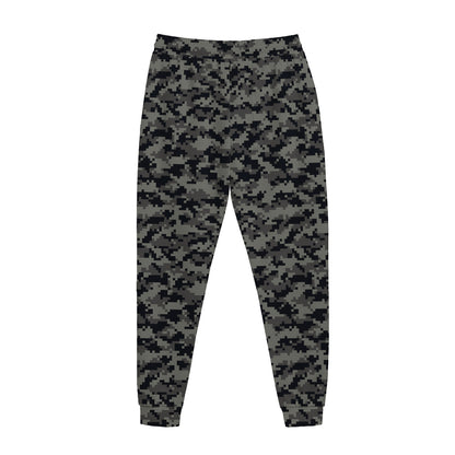Black And Grey Digital Camo Print Jogger Pants