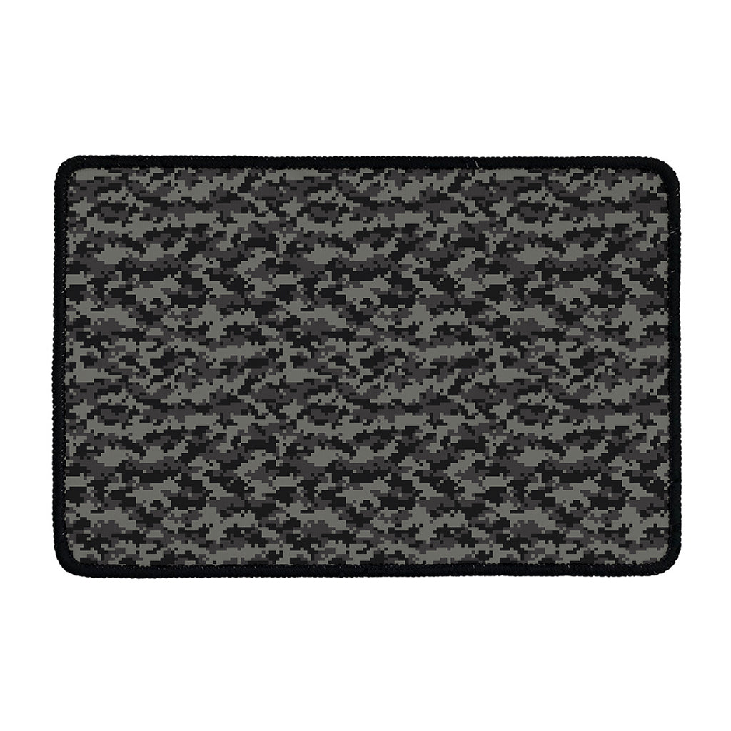 Black And Grey Digital Camo Print Kitchen Mat