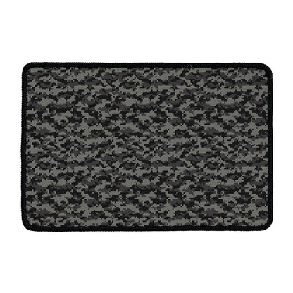 Black And Grey Digital Camo Print Kitchen Mat