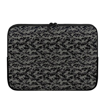 Black And Grey Digital Camo Print Laptop Sleeve