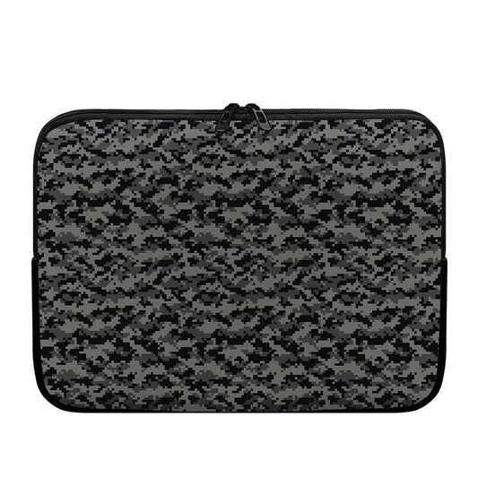 Black And Grey Digital Camo Print Laptop Sleeve