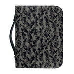 Black And Grey Digital Camo Print Leather Bible Cover