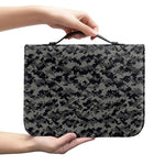 Black And Grey Digital Camo Print Leather Bible Cover