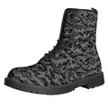 Black And Grey Digital Camo Print Lace-Up Boots