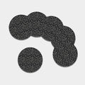 Black And Grey Digital Camo Print Leather Coaster Set