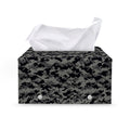 Black And Grey Digital Camo Print Leather Tissue Box Cover