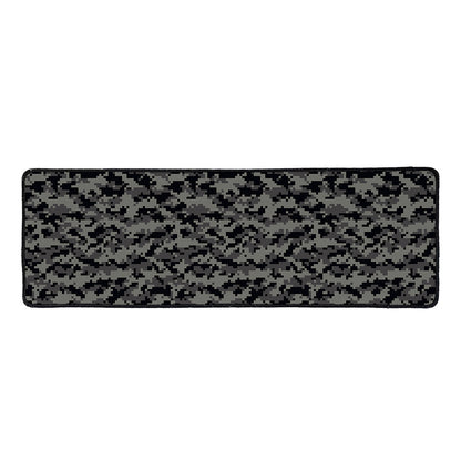 Black And Grey Digital Camo Print Long Kitchen Mat
