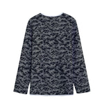 Black And Grey Digital Camo Print Long Sleeve Short Coat