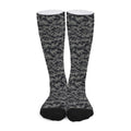 Black And Grey Digital Camo Print Long Socks