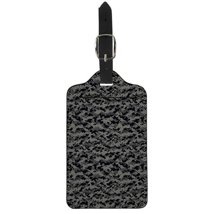 Black And Grey Digital Camo Print Luggage Tag