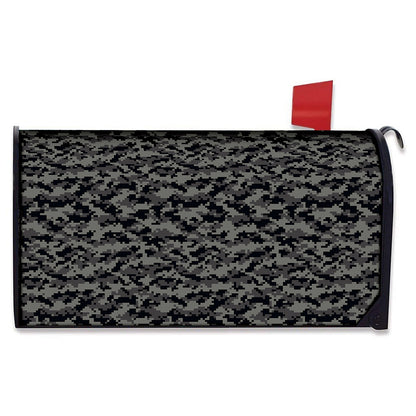 Black And Grey Digital Camo Print Mailbox Cover