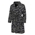 Black And Grey Digital Camo Print Men's Bathrobe