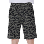 Black And Grey Digital Camo Print Men's Beach Shorts