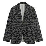 Black And Grey Digital Camo Print Men's Blazer