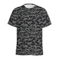 Black And Grey Digital Camo Print Men's Athletic T-Shirt