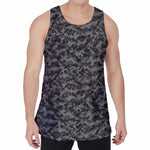 Black And Grey Digital Camo Print Men's Velvet Tank Top