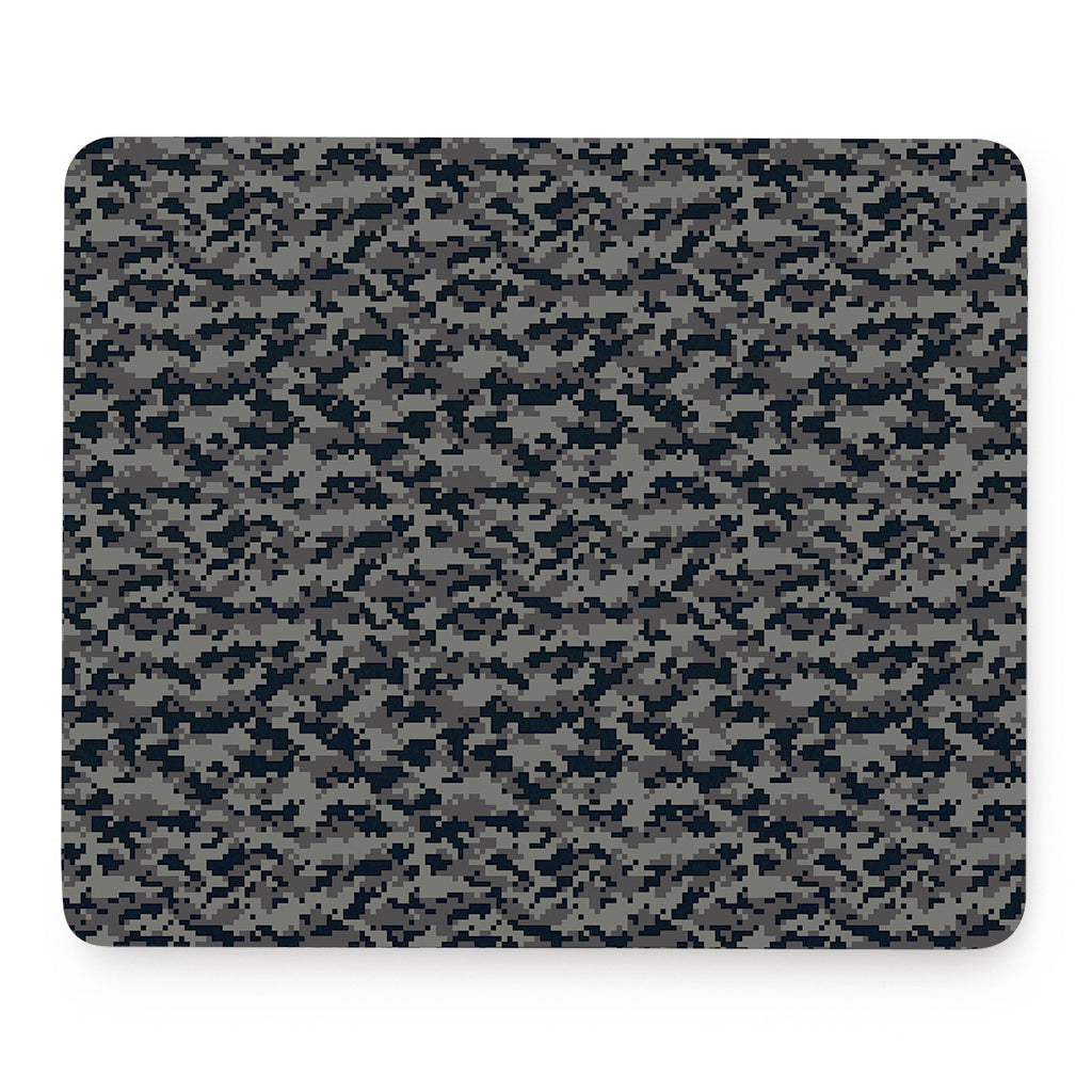 Black And Grey Digital Camo Print Mouse Pad