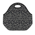 Black And Grey Digital Camo Print Neoprene Lunch Bag