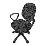 Black And Grey Digital Camo Print Office Chair Cover