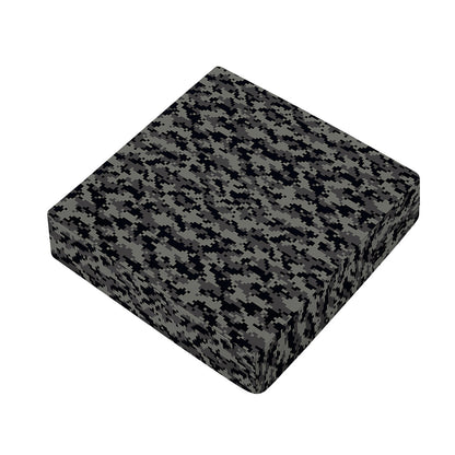 Black And Grey Digital Camo Print Outdoor Seat Cushion Cover
