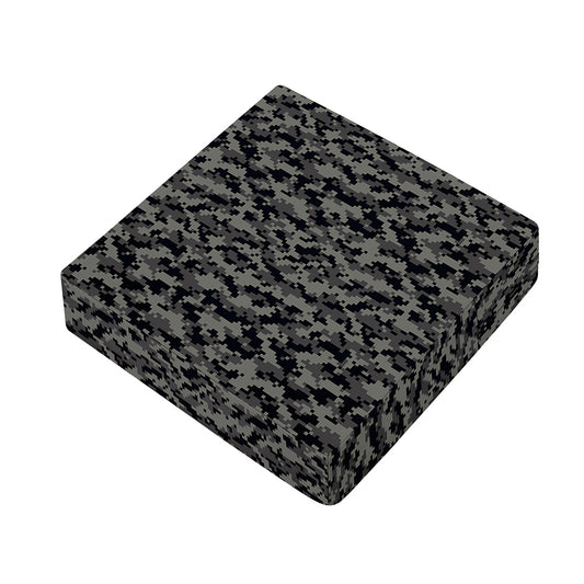 Black And Grey Digital Camo Print Outdoor Seat Cushion Cover
