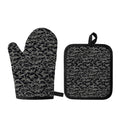 Black And Grey Digital Camo Print Oven Mitt And Pot Holder Set