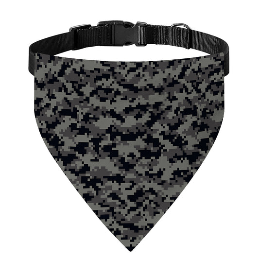 Black And Grey Digital Camo Print Over The Collar Dog Bandana