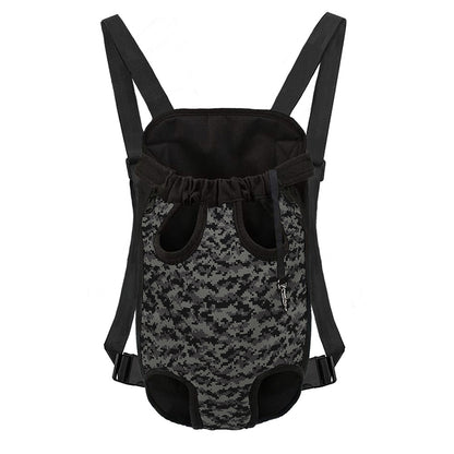 Black And Grey Digital Camo Print Pet Carrier Backpack