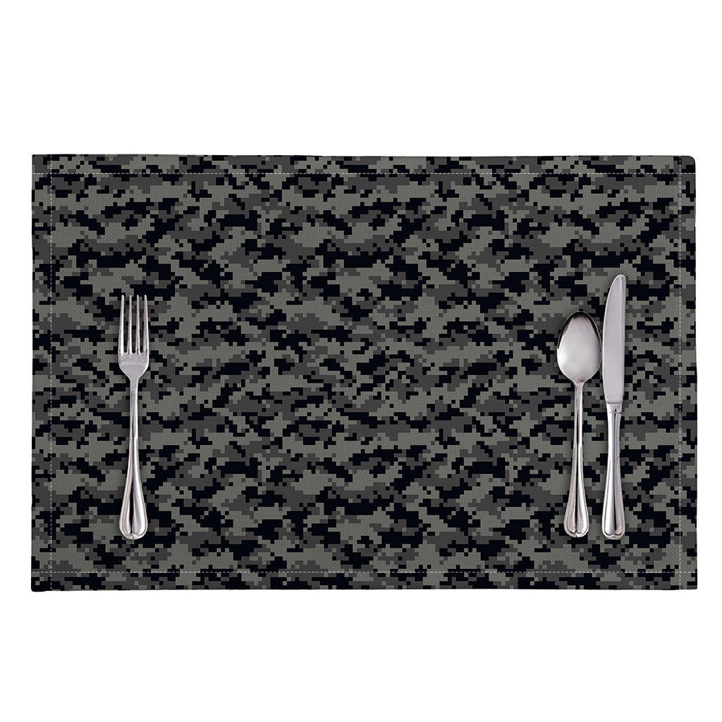 Black And Grey Digital Camo Print Placemat