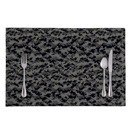 Black And Grey Digital Camo Print Placemat