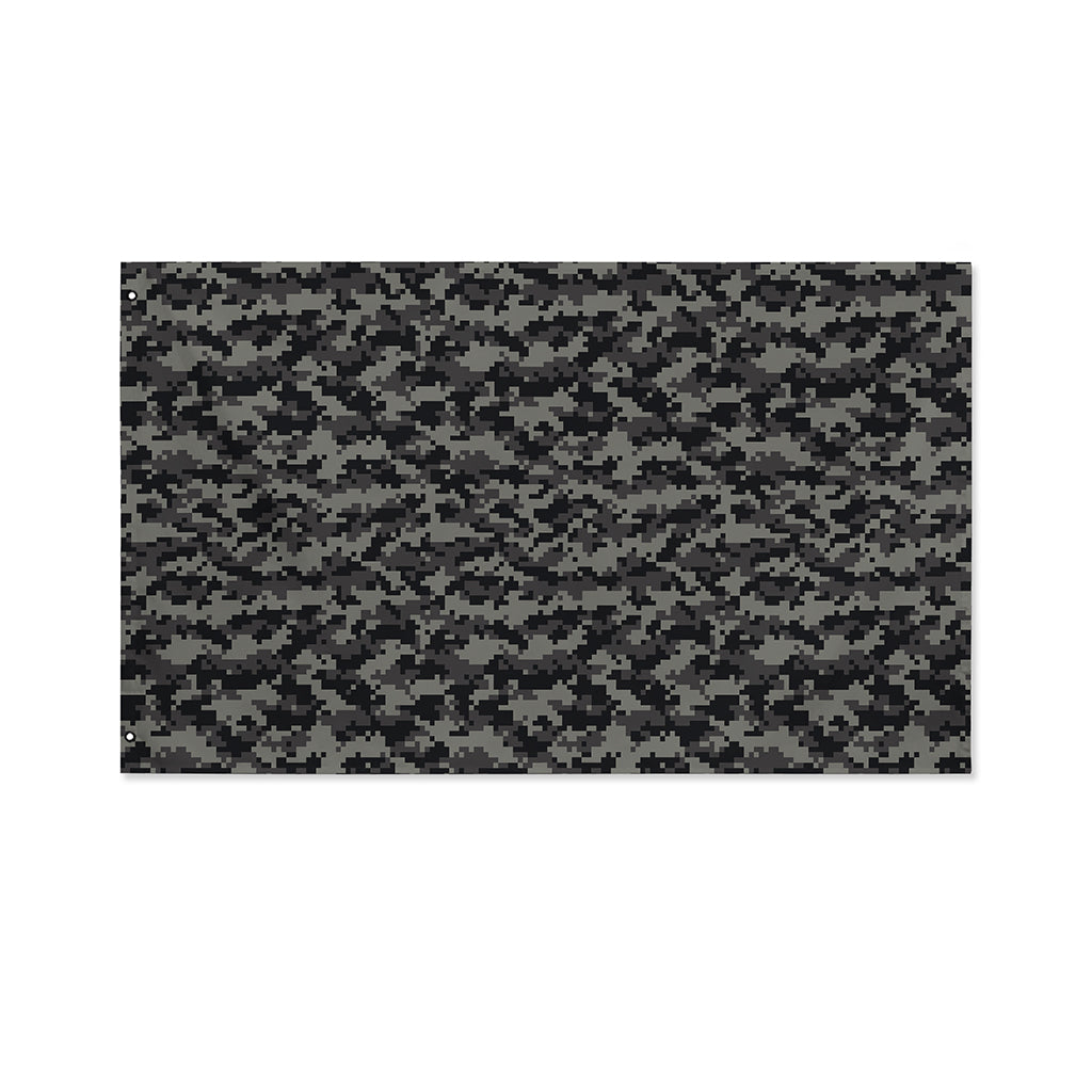 Black And Grey Digital Camo Print Polyester Flag
