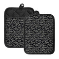 Black And Grey Digital Camo Print Pot Holders With Pocket
