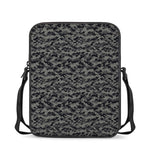 Black And Grey Digital Camo Print Rectangular Crossbody Bag