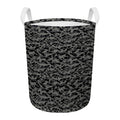 Black And Grey Digital Camo Print Round Laundry Basket