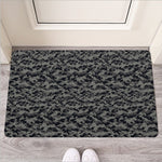 Black And Grey Digital Camo Print Rubber Doormat