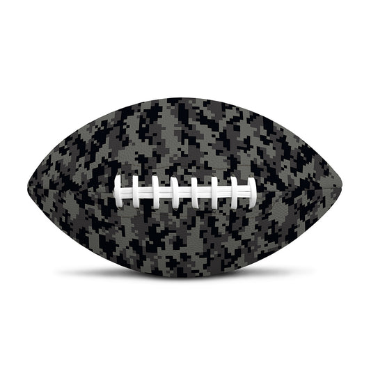 Black And Grey Digital Camo Print Rugby Ball