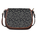 Black And Grey Digital Camo Print Saddle Bag