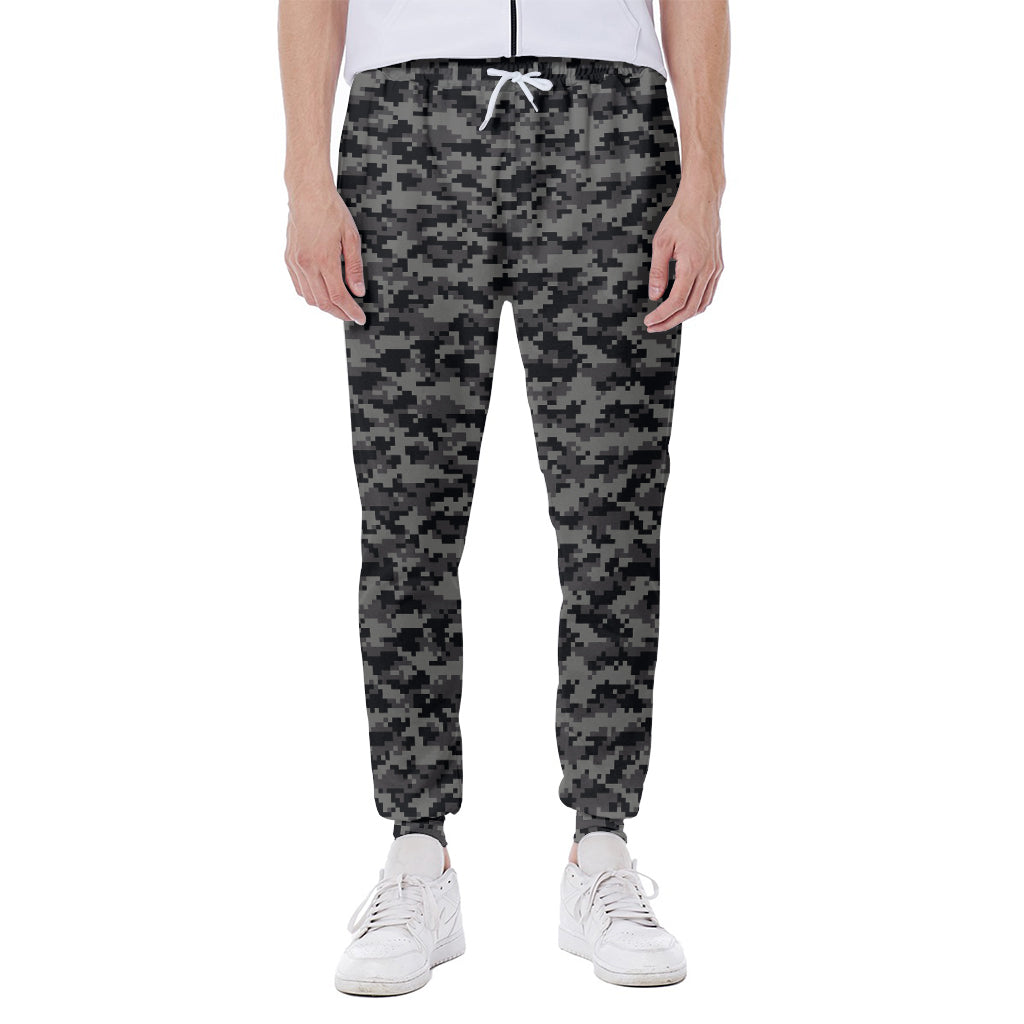 Black And Grey Digital Camo Print Scuba Joggers
