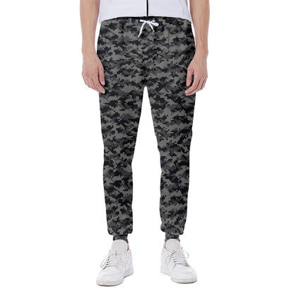 Black And Grey Digital Camo Print Scuba Joggers