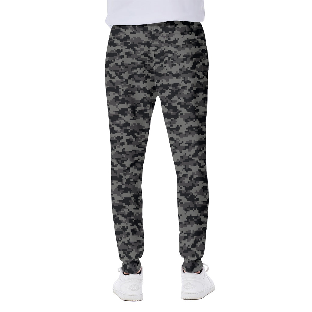 Black And Grey Digital Camo Print Scuba Joggers