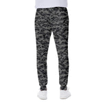 Black And Grey Digital Camo Print Scuba Joggers