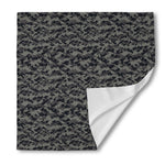 Black And Grey Digital Camo Print Silk Bandana