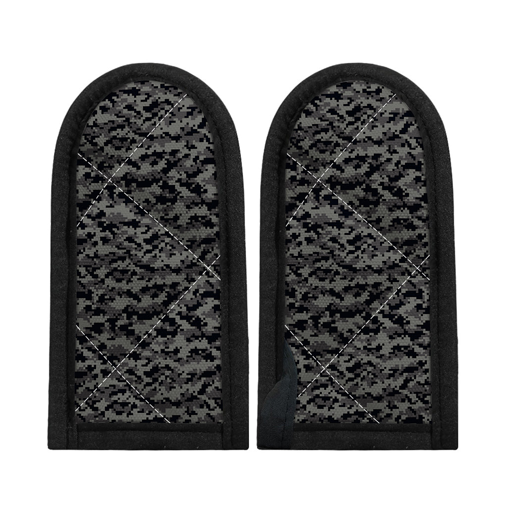 Black And Grey Digital Camo Print Skillet Handle Cover